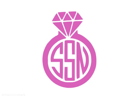 Items similar to Wedding Ring Monogram Vinyl Decal on Etsy