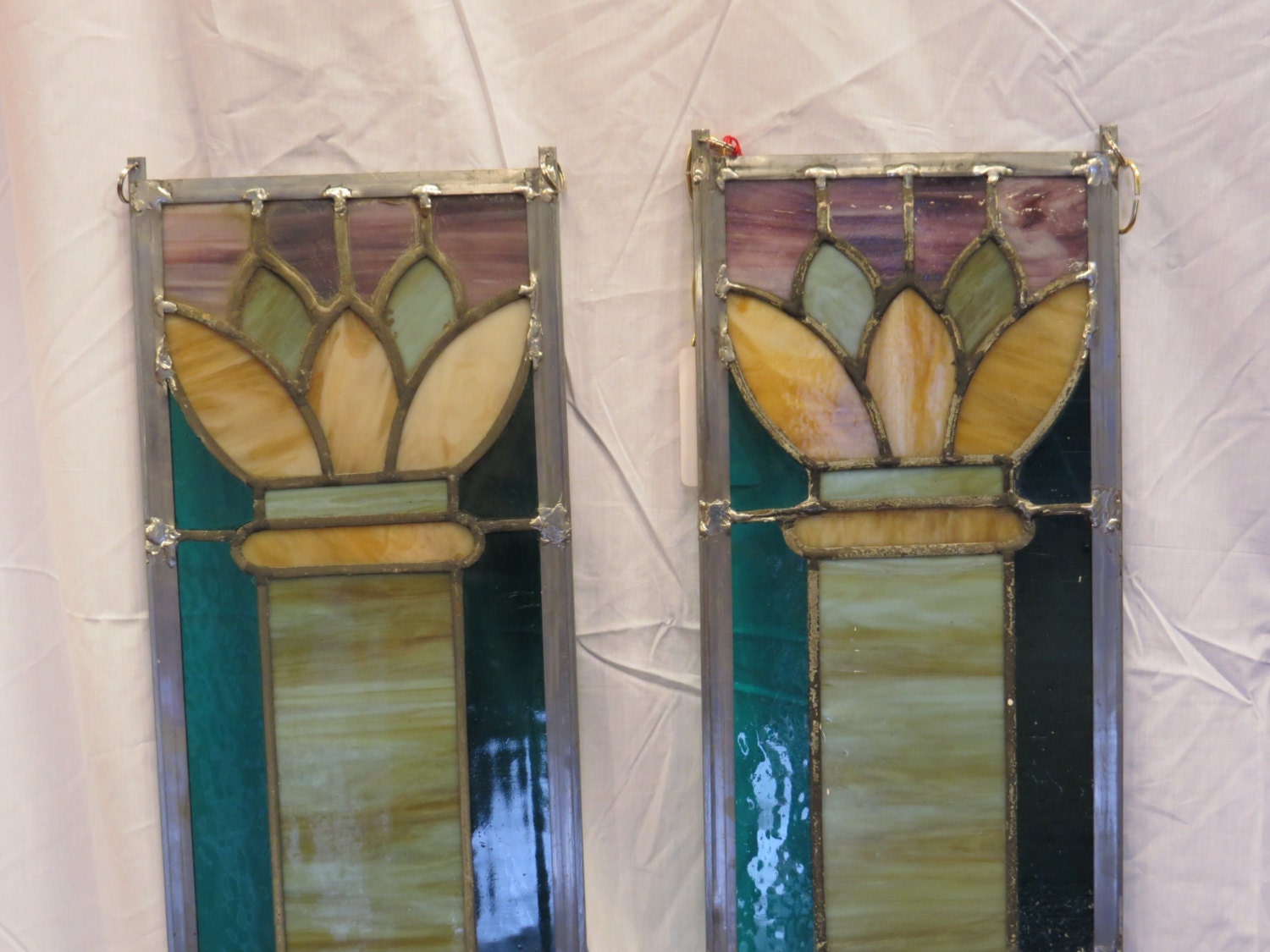 Antique missionstyle stained glass by TiffanyCityLighting on Etsy