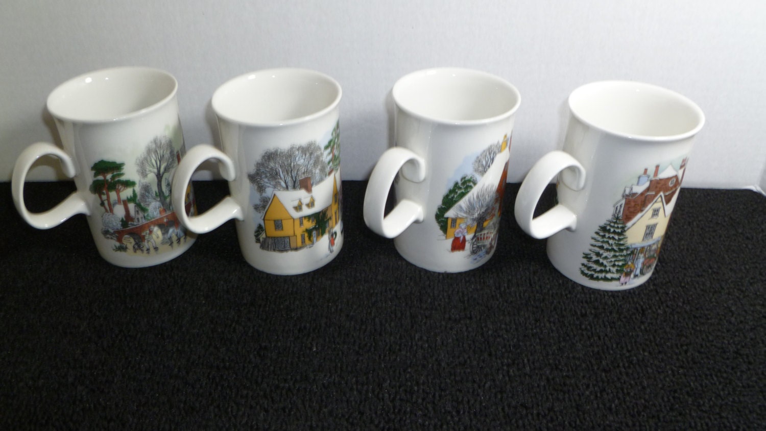 Four Dunoon Christmas Holiday Mugs From by CyberCityVintage