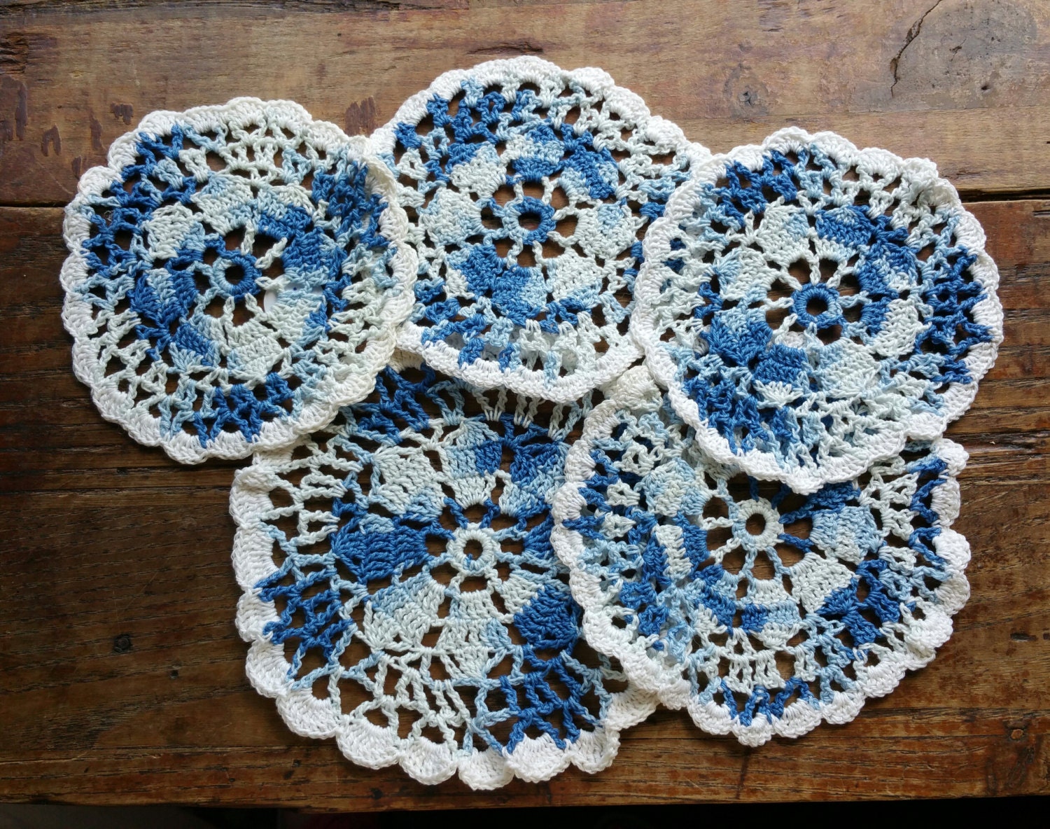 Vintage crocheted coasters Haute Juice