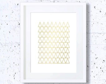 Golden Triangles,Geometry Print,Multiple,Repetition,Abstract,Art Print,Printable Art,Downloadable,Wall Decor,Minimalist Art,Gold,Minimal Art