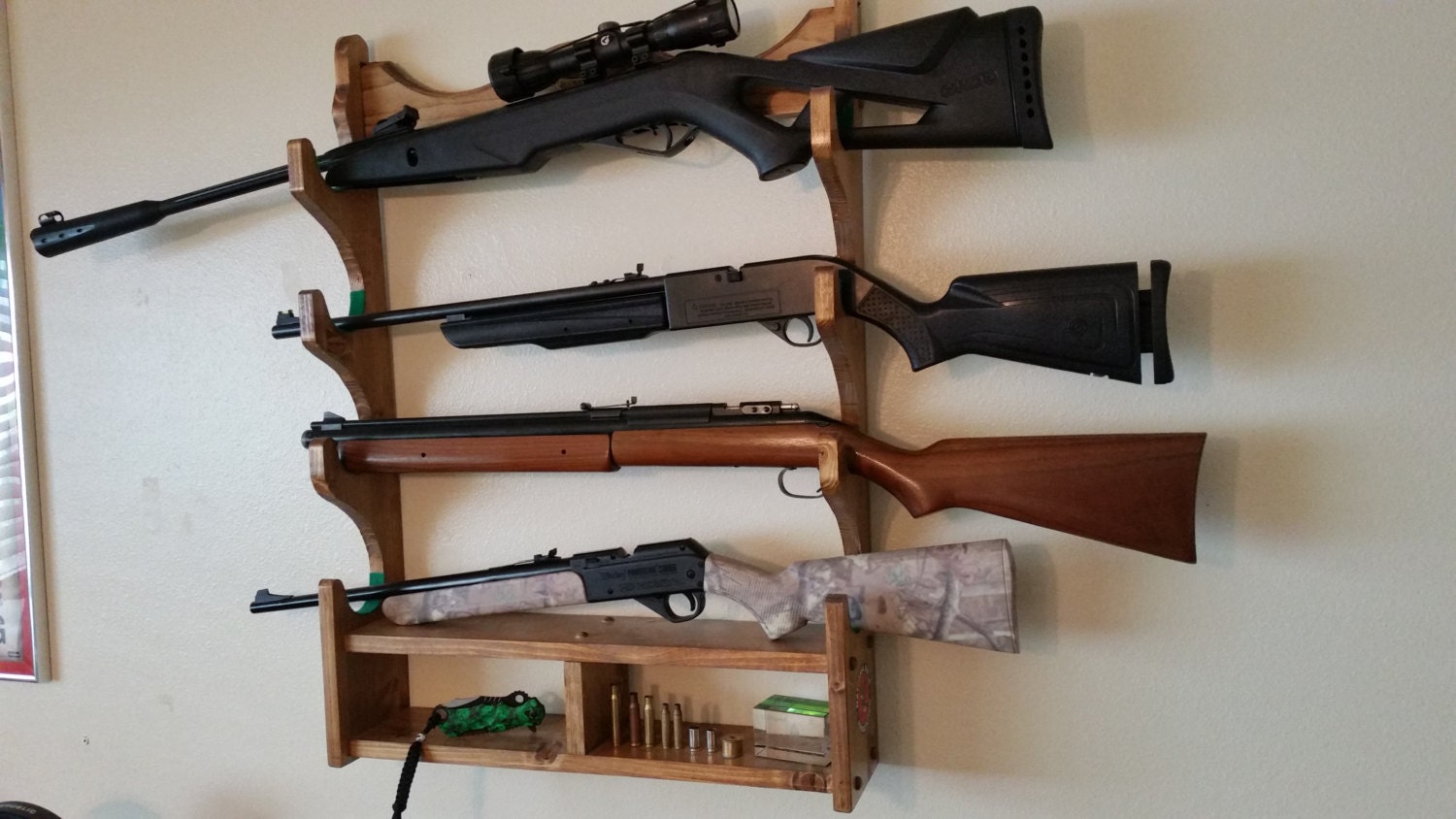 Gun Rack Rifle Rack Solid Southern Pine Wood by NaturesMoon