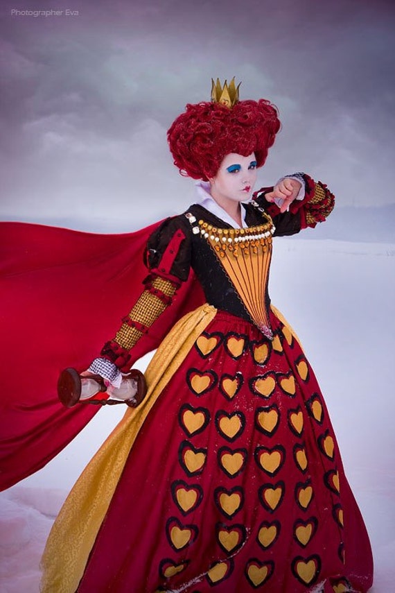 Alice in Wonderland Red Queen Cosplay Costume Handmade In