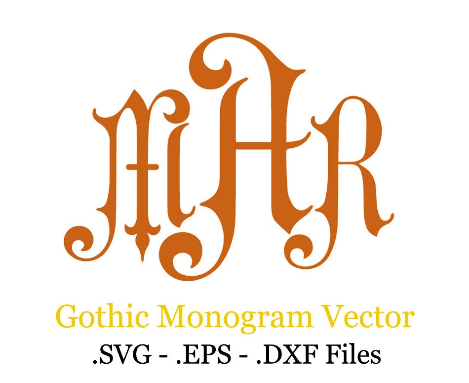 Download Gothic Monogram Font Vector. .EPS .SVG .DXF by VectorsDesign