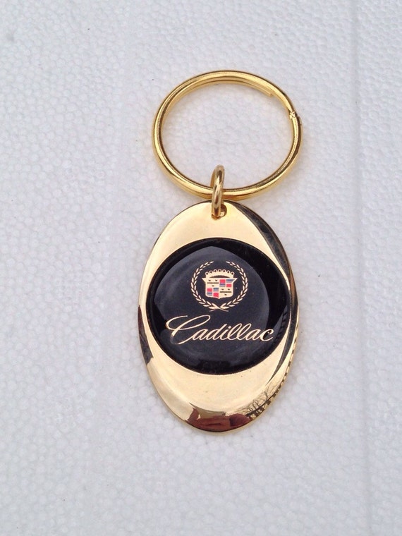 Cadillac Keychain Solid Brass Gold Plated Key Chain