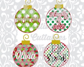 Christmas Ornament SVG designs for Silhouette or other craft cutters (.svg/.dxf/.eps)