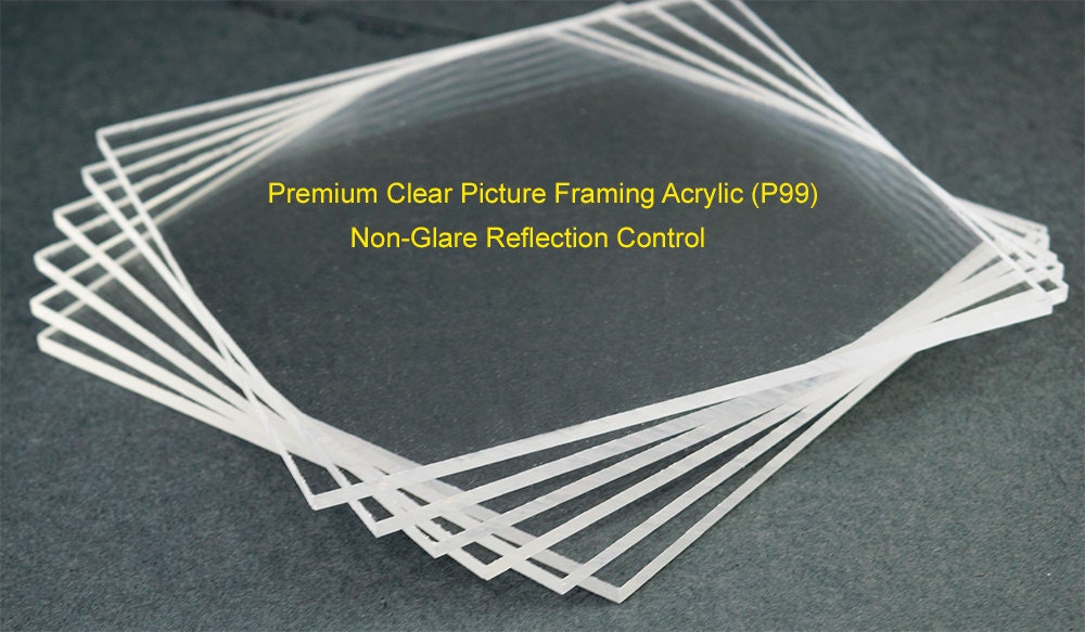 Non Glare Picture Framing Acrylic Sheet. Reflection Control
