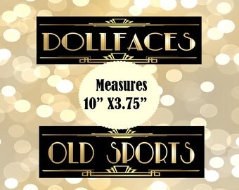 PRINTABLE Bathroom Sign,Gatsby party decoration, Roaring 20s Art deco,Wedding Sign, Wedding Decor, Dollfaces, Old Sport