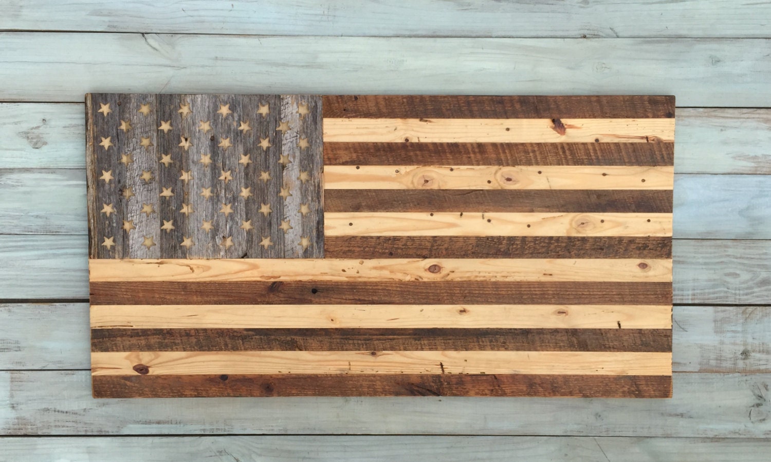 Large Wooden American Flag Made Entirely From by SimpleRootsDecor