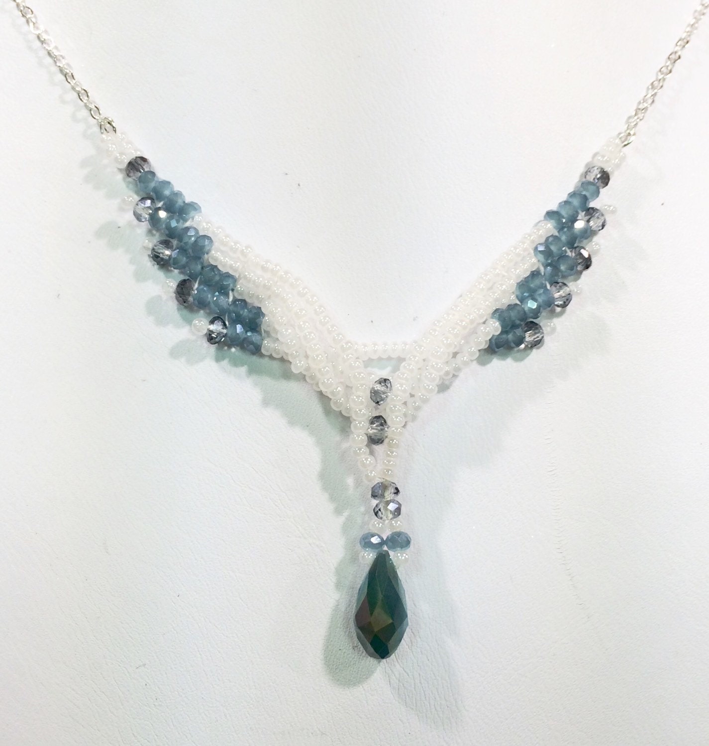 Beaded angel wing necklace