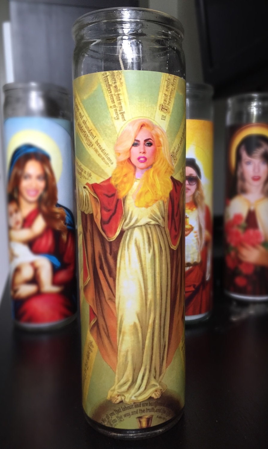 Lady GaGa Prayer Candle by theholyspearit on Etsy