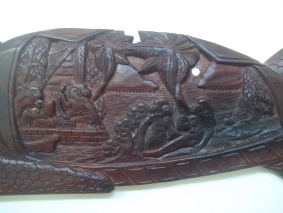 Palauan Storyboard Belau Wood Carving Legend The Turtle