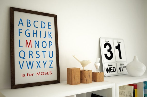 Custom Alphabet Name Poster  -  Kids 8 x 10 Custom Name Print