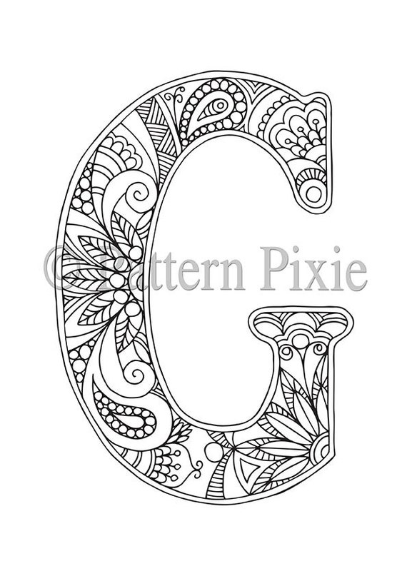 118 best Adult Coloring Pages: Alphabet images on ...