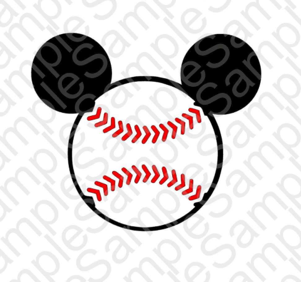 Baseball Mickey Mouse Head Inspired SVG and DXF by BrocksPlayhouse