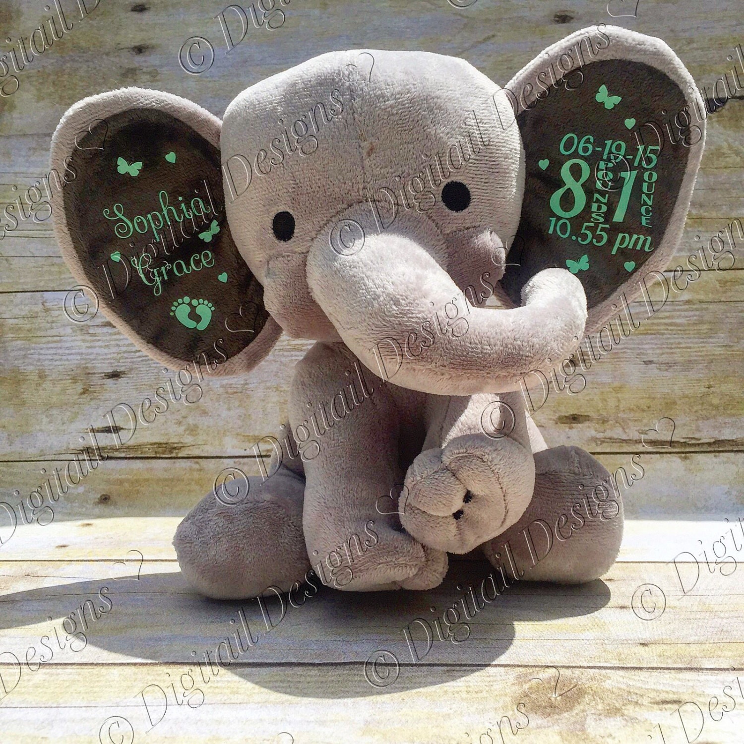 Baby Birth Announcement Elephant