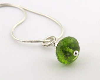 Chakra Necklace Peridot Necklace Sterling Silver Necklace Chakra Jewelry