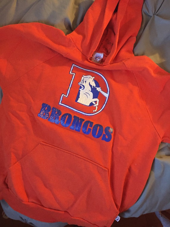 Vintage 1980s Denver Broncos hooded sweatshirt by selectbysarah