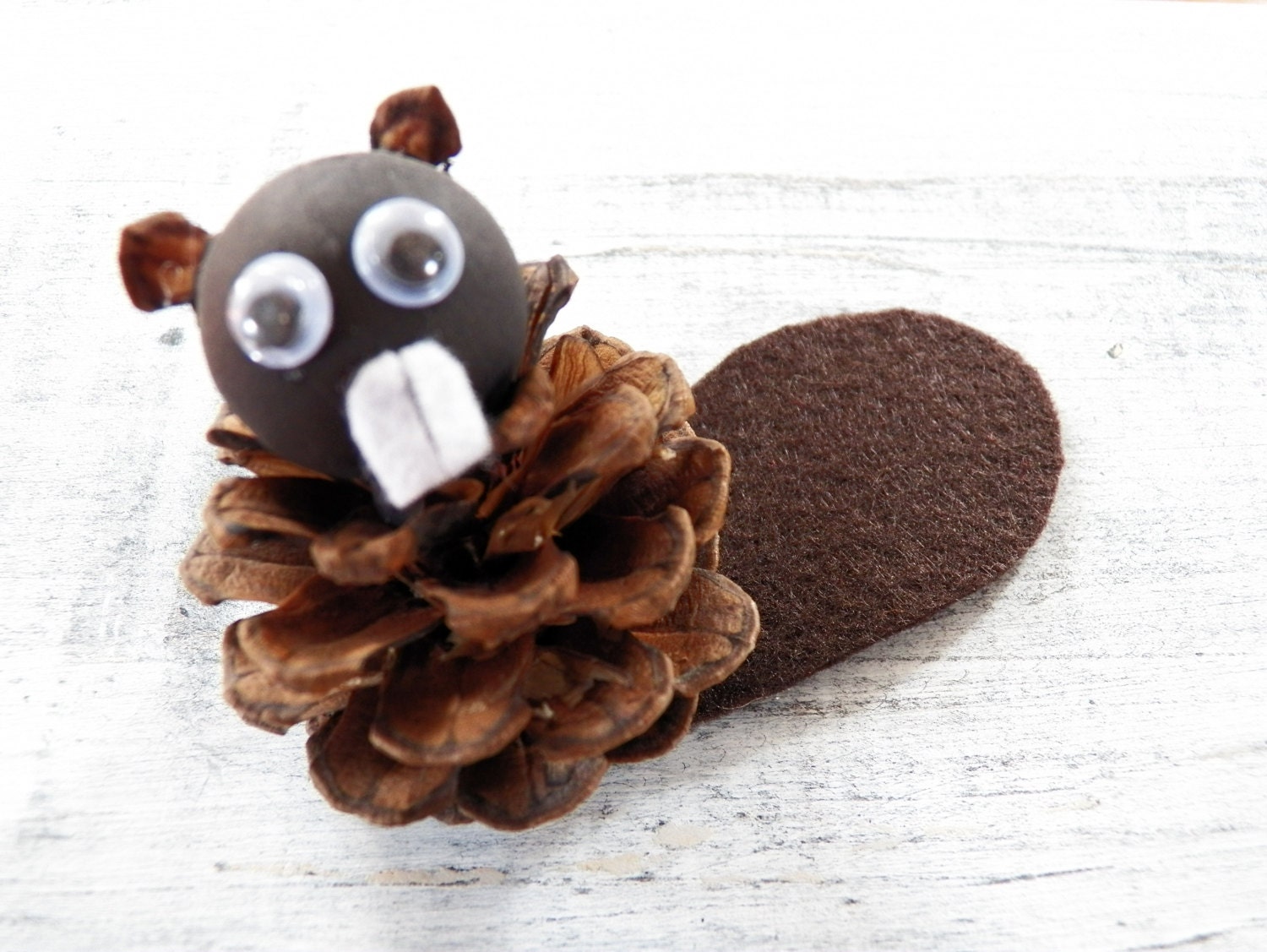 Pine Cone Beaver Ornament Beaver Craft Canadian Beaver