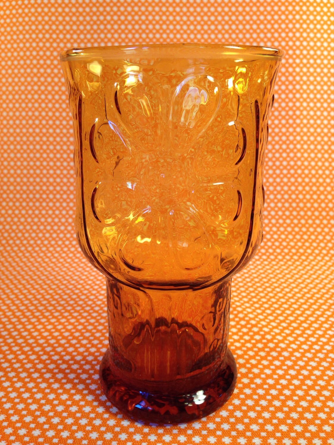 Libbey Amber Country Garden Glass-1960's Vintage