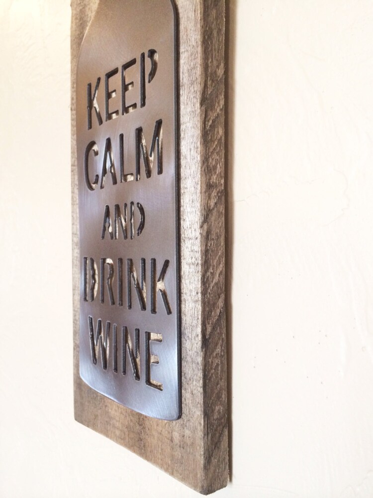Keep Calm Drink Wine Wall Art by LowBarrelCreation on Etsy