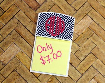 Monogrammed Post-it Note Holder - note holder - post it note holder - monogrammed note holder - monogrammed - monogram - monograms