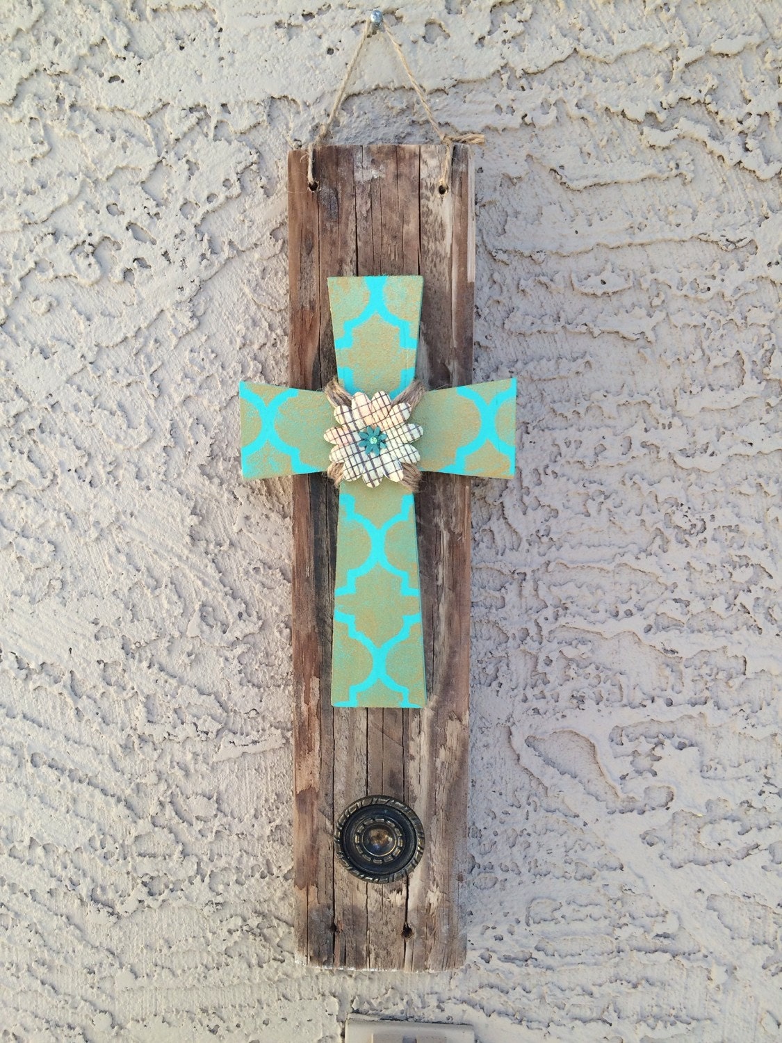 Handpainted and adorned wood cross pallet wood by Jealousofourjunk