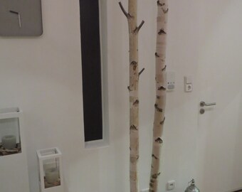 Wardrobe with 2 Birch trunks