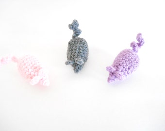 Crochet Catnip Mouse Toy, Set of Three - Kitten Mouse Toy - Handmade Cat Toy - Catnip Mouse for Cat and Kittens - Mouse Toy for Cats
