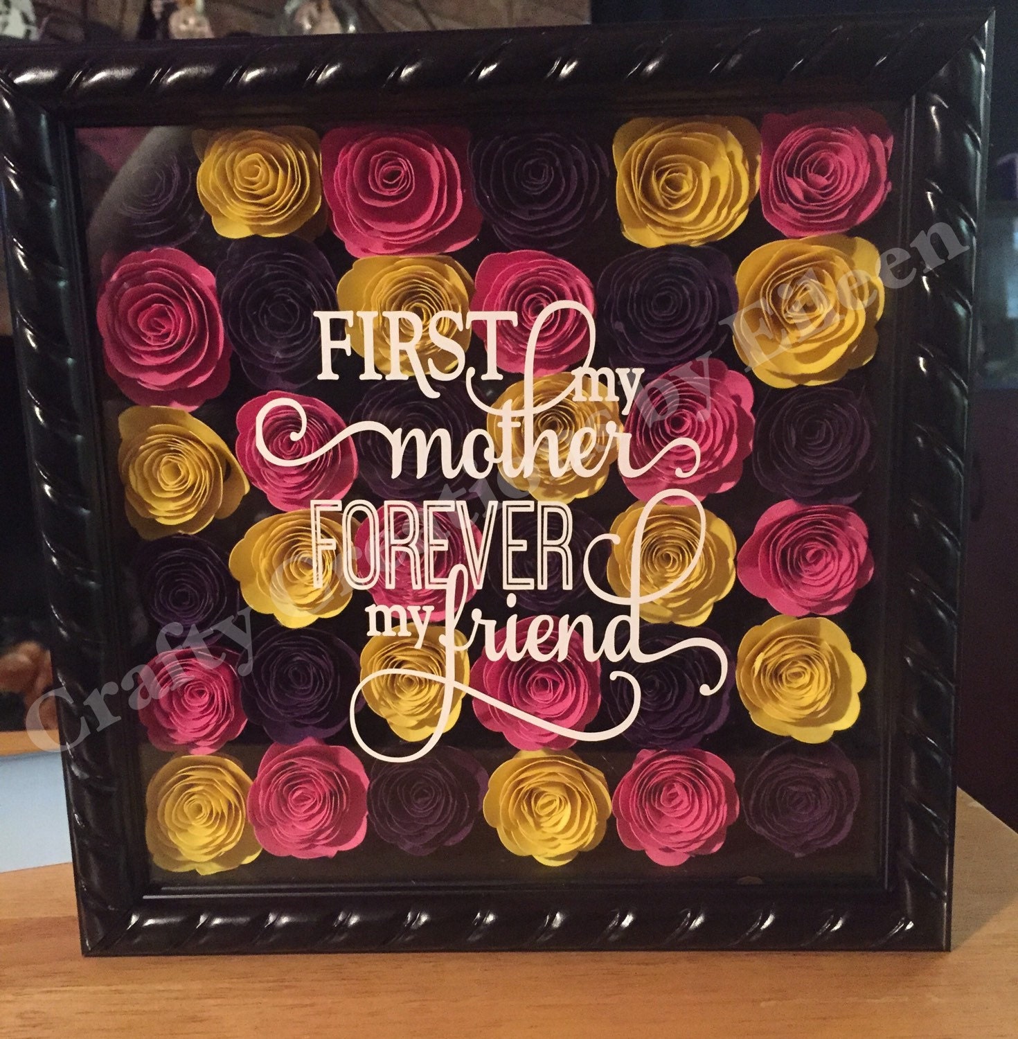 8x8 Personalized shadow boxes WITH or WITHOUT rolled