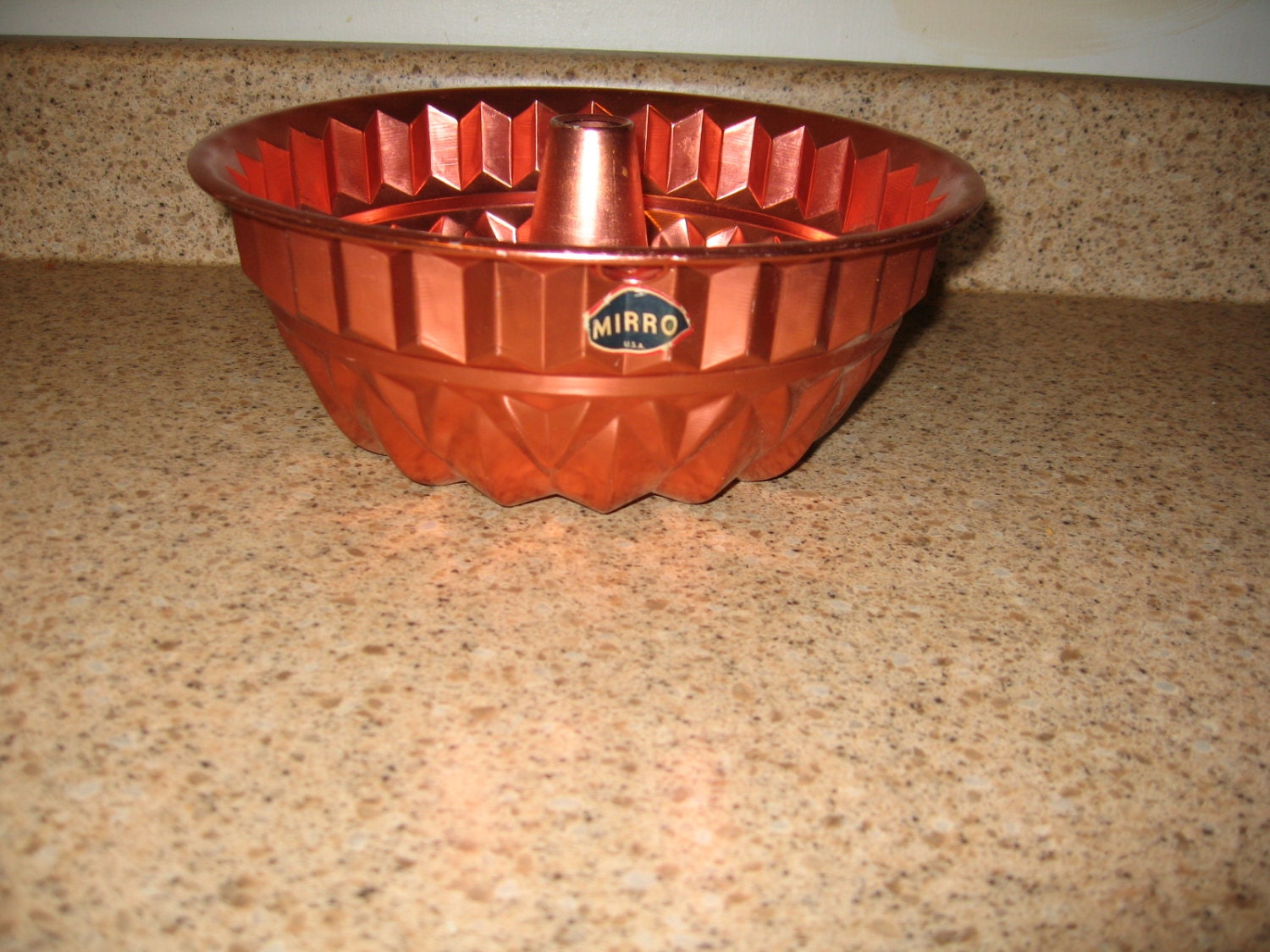 Vintage Mirro Copper Tone Jello Bundt Cake Mold Lightly Used Haute 