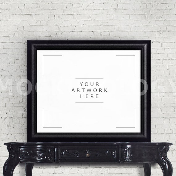 Download 8x10 Horizontal Digital Black Frame Mockup Vintage Poster