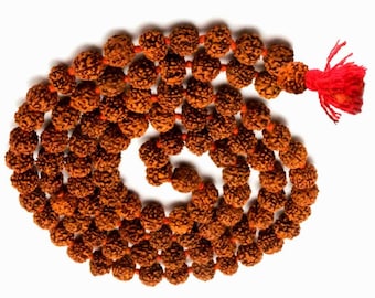 Rudraksha Mala, Genuine 5 mukhi(faces) beads from Indonesia, made and Energized in Varanasi the hindu holy city