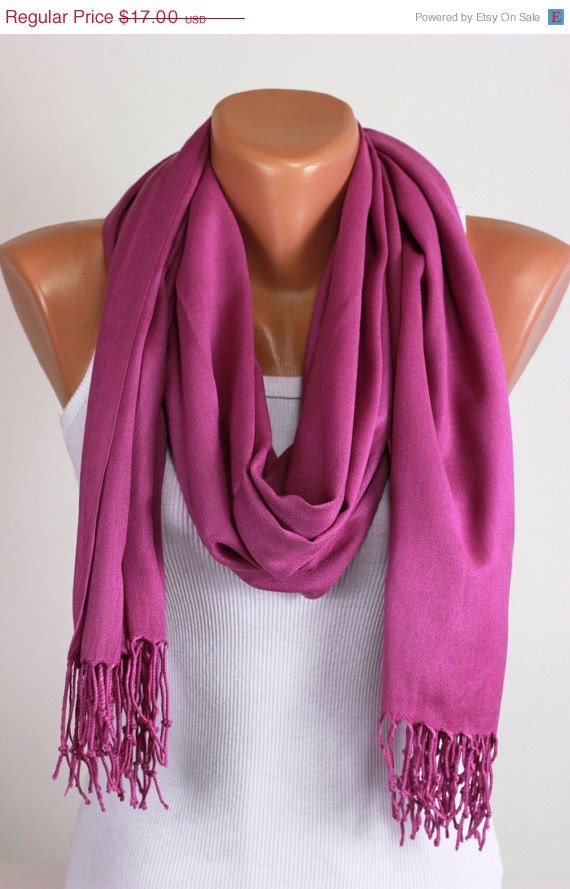 Pashmina Purple Red Pastel Scarf Thread Fringe by echerpe on Etsy