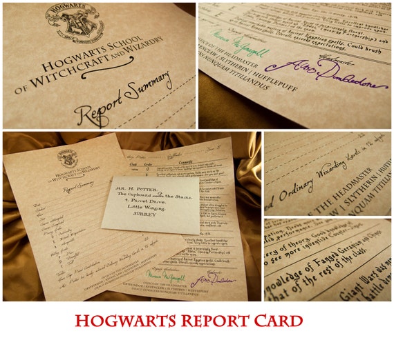 Items similar to Harry Potter Hogwarts Report Card on Etsy