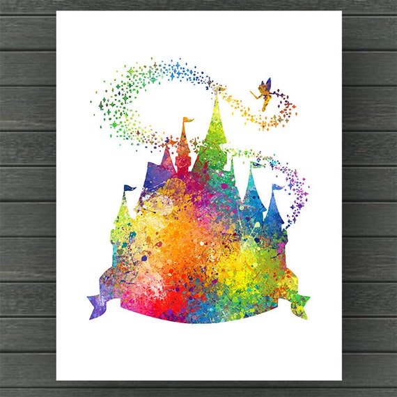 disney poster disney castle print disney wall by FriendForFriends