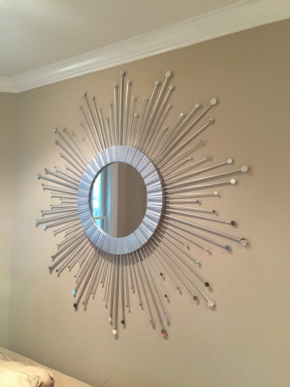 Large 48in Silver Sunburst Mirror