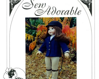 Sew Adorable 18" American Girl Doll Clothes Pattern, American made, Riding Outfit