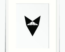 Popular items for black and white fox on Etsy