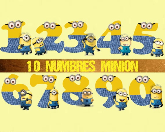 10 Number Despicable Me Minions Clipart Disney by Room25Days