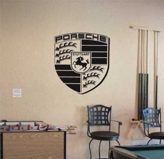 Porsche Logo Wall art Sticker Decal Car Lovers by UniqueDecorIdeas