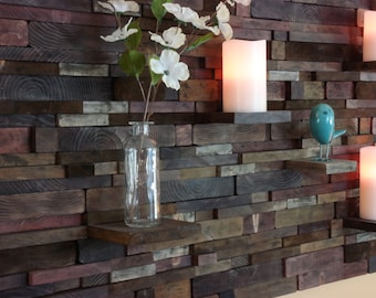 Rustic Wood Wall Art With Shelves
