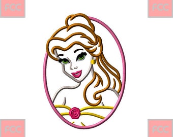 Belle Beautiful Applique Machine EmbroideryDesign in 2 sizes **INSTANT DOWNLOAD**