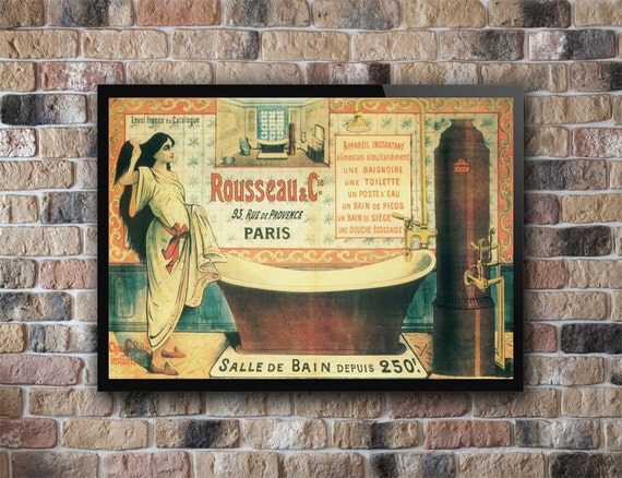 Bagno vintage poster retrò pubblicità stampa di postercollection Poster Lavanderia creativo