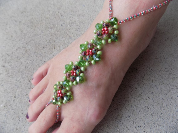 Barefoot beaded sandal by Wreathsandbeads on Etsy