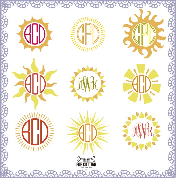 Sun cut Files SVG DXF EPS. sun summer Sun by designsforcutting