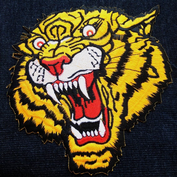 Download Bengal Tiger head Iron-on sew on embroidered large back patch