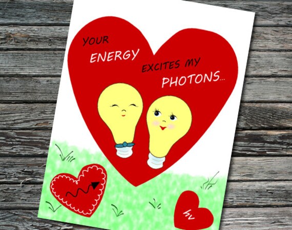 Photon Excitation Nerdy Science Valentine Student Teacher