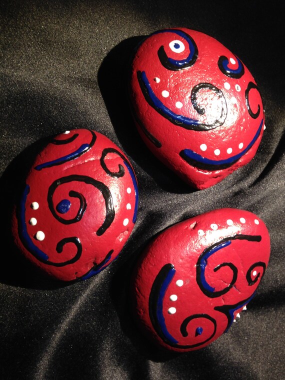 Abstract Aboriginal Red Painted Rocks