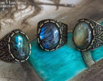 Ring Calypso Labradorite - Art pattern